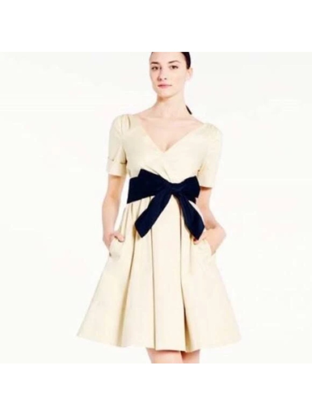 Kate Spade Havana Almond Cotton dress Pockets Zip Sz 8